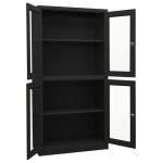 Vidaxl armoire de bureau anthracite 90x40x180 cm acier et verre tremp�