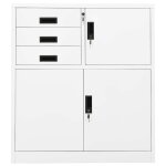 Vidaxl armoire de bureau blanc 90x40x102 cm acier