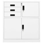 Vidaxl armoire de bureau blanc 90x40x102 cm acier