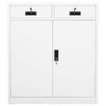 Vidaxl armoire de bureau blanc 90x40x102 cm acier