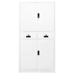 Vidaxl armoire de bureau blanc 90x40x180 cm acier
