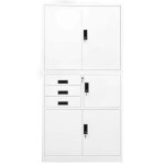 Vidaxl armoire de bureau blanc 90x40x180 cm acier