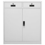 Vidaxl armoire de bureau gris clair 90x40x102 cm acier