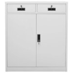 Vidaxl armoire de bureau gris clair 90x40x102 cm acier