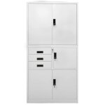 Vidaxl armoire de bureau gris clair 90x40x180 cm acier
