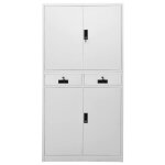 Vidaxl armoire de bureau gris clair 90x40x180 cm acier