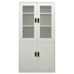 Vidaxl armoire de bureau gris clair 90x40x180 cm acier