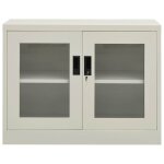 Vidaxl armoire de bureau gris clair 90x40x70 cm acier