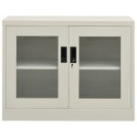 Vidaxl armoire de bureau gris clair 90x40x70 cm acier