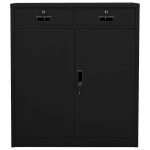 Vidaxl armoire de bureau noir 90x40x102 cm acier