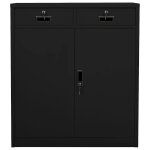 Vidaxl armoire de bureau noir 90x40x102 cm acier