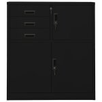 Vidaxl armoire de bureau noir 90x40x102 cm acier