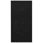 Vidaxl armoire de bureau noir 90x40x180 cm acier