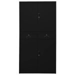 Vidaxl armoire de bureau noir 90x40x180 cm acier