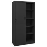 Vidaxl armoire de bureau et porte coulissante anthracite 90x40x180 cm