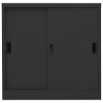Vidaxl armoire de bureau porte coulissante anthracite 90x40x90cm acier