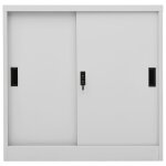Vidaxl armoire de bureau porte coulissante gris clair 90x40x90cm acier