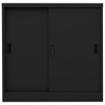 Vidaxl armoire de bureau avec porte coulissante noir 90x40x90 cm acier
