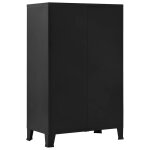 Vidaxl armoire de bureau avec portes en maille acier 75x40x120 cm noir
