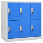 Vidaxl armoires � casiers 2 pcs gris clair et bleu 90x45x92, 5 cm acier