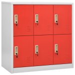 Vidaxl armoires  casiers 2 pcs gris clair et rouge 90x45x92, 5cm acier