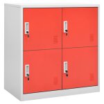 Vidaxl armoires  casiers 2 pcs gris clair et rouge 90x45x92, 5cm acier