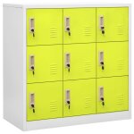 Vidaxl armoires  casiers 2 pcs gris clair et vert 90x45x92, 5 cm acier