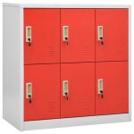 Vidaxl armoires  casiers 5 pcs gris clair et rouge 90x45x92, 5cm acier