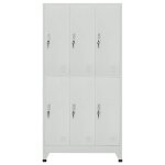 Vidaxl armoire � casier avec 6 compartiments acier 90x45x180 cm gris
