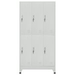 Vidaxl armoire  casier avec 6 compartiments acier 90x45x180 cm gris