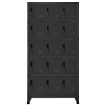 Vidaxl armoire  casiers anthracite 90x40x180 cm acier