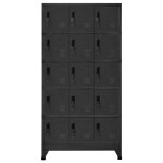 Vidaxl armoire  casiers anthracite 90x40x180 cm acier
