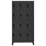 Vidaxl armoire  casiers anthracite 90x45x180 cm acier