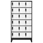Vidaxl armoire � casiers anthracite et blanc 90x40x180 cm acier