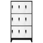 Vidaxl armoire  casiers anthracite et blanc 90x45x180 cm acier