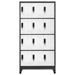 Vidaxl armoire  casiers anthracite et blanc 90x45x180 cm acier