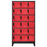 Vidaxl armoire  casiers anthracite et rouge 90x40x180 cm acier