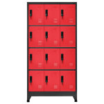 Vidaxl armoire � casiers anthracite et rouge 90x45x180 cm acier