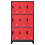 Vidaxl armoire � casiers anthracite et rouge 90x45x180 cm acier