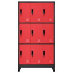 Vidaxl armoire  casiers anthracite et rouge 90x45x180 cm acier
