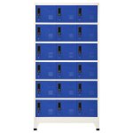 Vidaxl armoire � casiers gris et bleu 90x40x180 cm acier