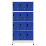 Vidaxl armoire � casiers gris et bleu 90x45x180 cm acier