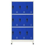 Vidaxl armoire � casiers gris et bleu 90x45x180 cm acier