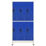 Vidaxl armoire  casiers gris et bleu 90x45x180 cm acier