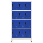 Vidaxl armoire � casiers gris et bleu 90x45x180 cm acier