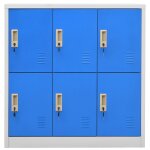 Vidaxl armoire � casiers gris clair et bleu 90x45x92, 5 cm acier