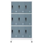 Vidaxl armoire  casiers gris clair et gris fonc 90x45x180 cm acier