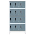 Vidaxl armoire � casiers gris clair et gris fonc� 90x45x180 cm acier