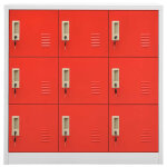Vidaxl armoire � casiers gris clair et rouge 90x45x92, 5 cm acier