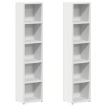 Vidaxl armoires � cd 2 pcs blanc 21x16x93, 5 cm agglom�r�